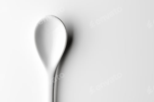 Preview: White spoon isolated on a white surface