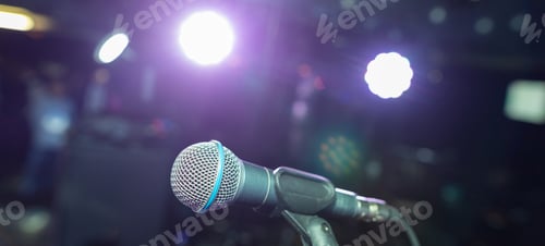 Preview: Microphone closeup on the disco club