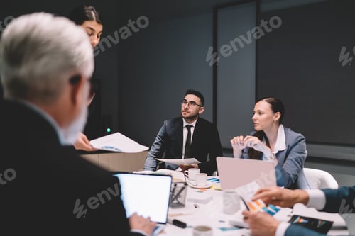 Preview: Entrepreneurs discussing project during meeting