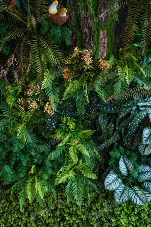 Preview: Creative nature green leaves background.
