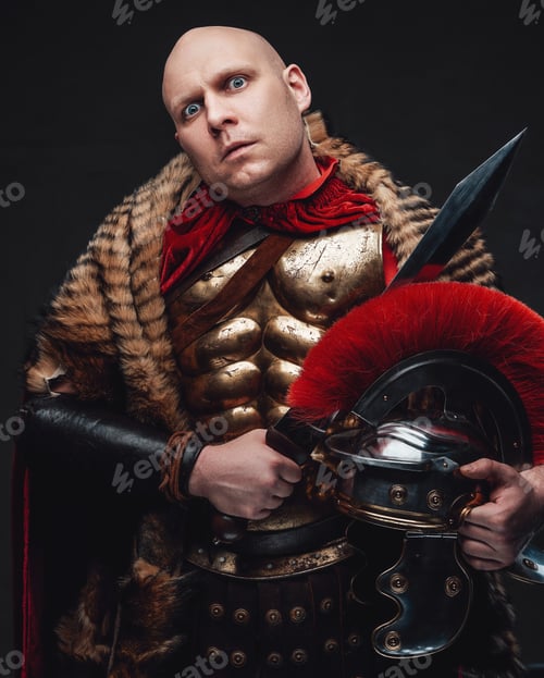 Preview: Ancient legionary with fur and dangerous stare