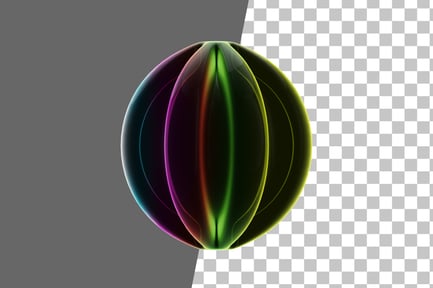 Preview: Wavy Ball Neon Abstract 3D Icon