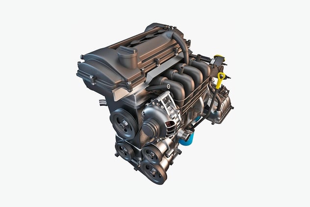 Car engine side view 3D, Incl. Automotive & hose - Envato