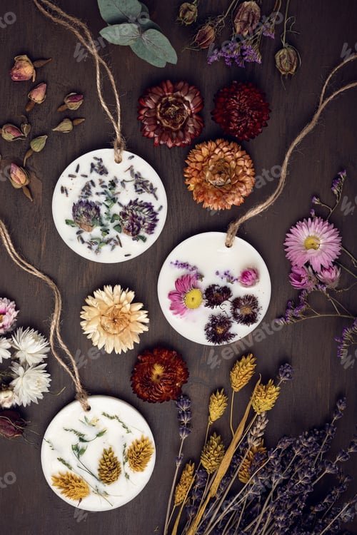 Preview: DIY scented soy wax sachet with botanicals and essencial oils. Natural handmade air freshener