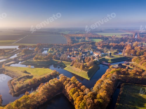Preview: Aerial view of Fortification village of Bourtange