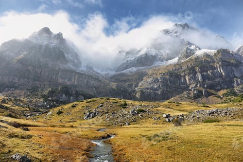 Preview: Snowed Partacua mountains in Tena Valley, Huesca, Spain
