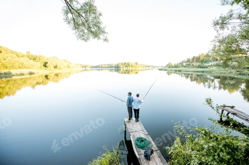 Preview: Men fishing on the lake