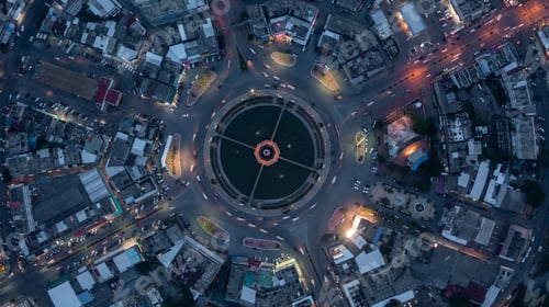 Preview: Aerial view elevated road and traffic junctions, Modern construction design traffic ways traffic jam