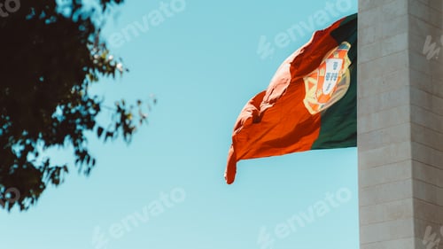 Preview: Portuguese flag against blue sky