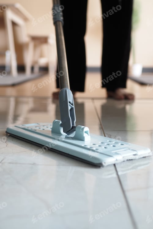 Preview: cleaning tiles floor with mop