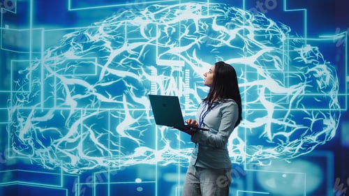 Preview: Technician using laptop to maintenance artificial intelligence neural networks