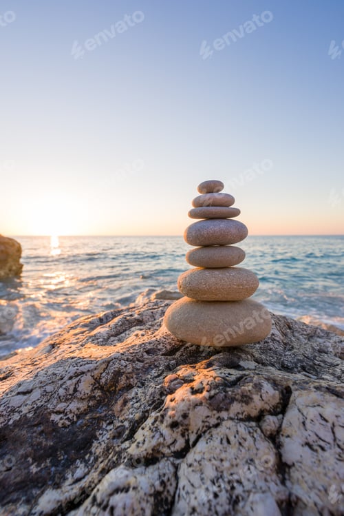Preview: concept of balance and harmony. rocks on the coast of the Sea