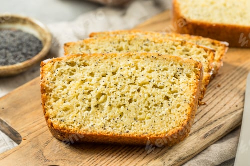 Preview: Homemade Baked Lemon Poppyseed Bread Loaf