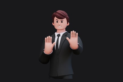 Preview: Man in suit, stop gesture
