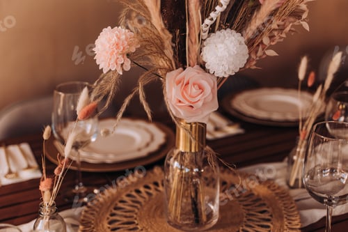 Visualização: Decoração de mesa formal para evento