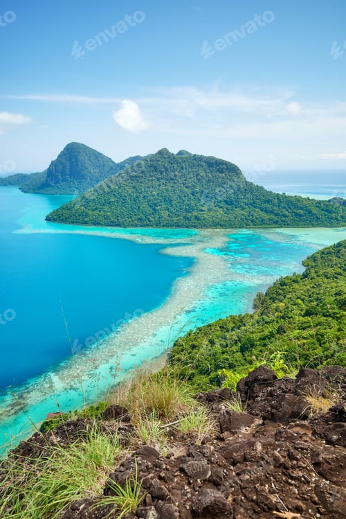 Preview: Bohey Dulang Island in the Tun Sakaran Marine Park, Sabah, Borneo, Malaysia.