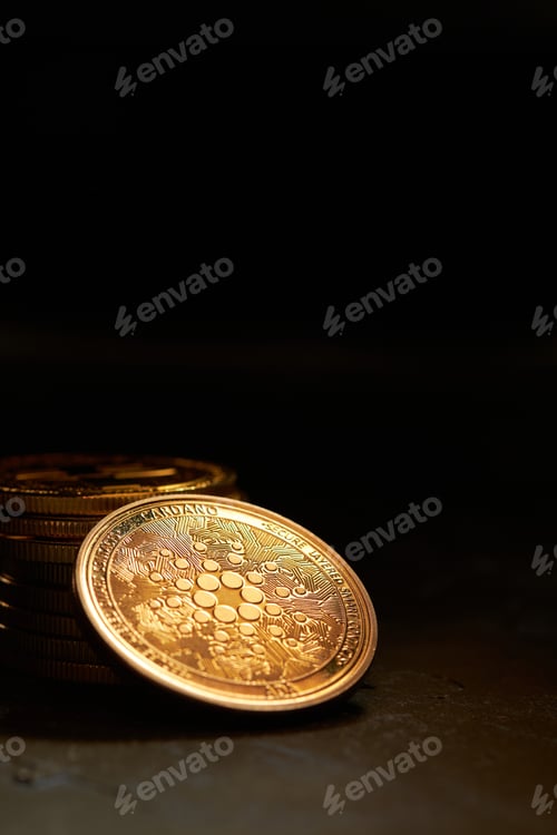 Preview: Golden cryptocurrency Cardano