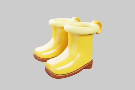 Preview: Cartoon yellow rain boots