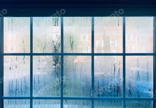 Preview: Steamed up window from humidity and heat after summer storm