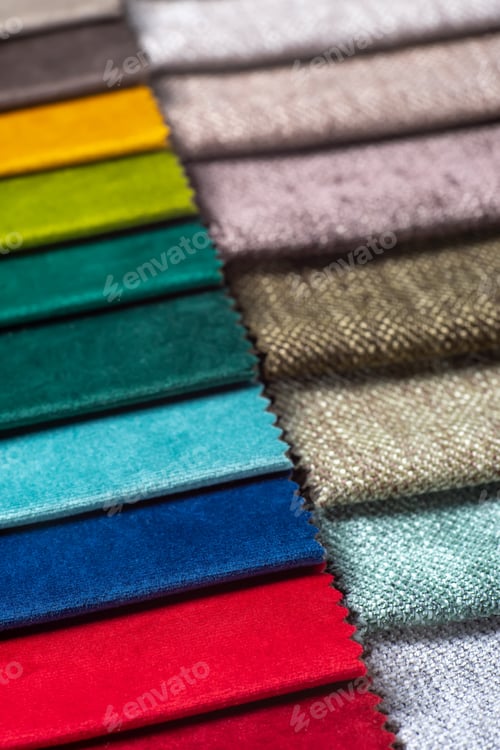 Preview: Colorful Array of Fabric Samples for Design