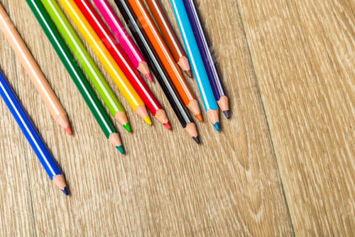 Preview: various colorful drawing tools. Mock up