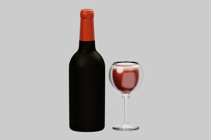Preview: Wine bottle and glass still