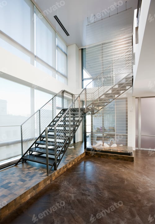 Preview: Metal Stairs Leading to Second Floor