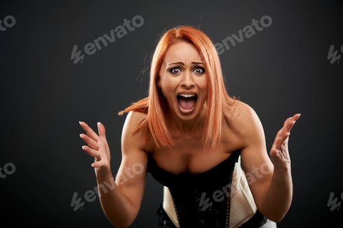 Preview: Expressive Woman Shouting With Passion And Emotion