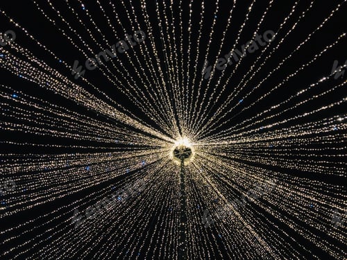 Preview: Looking up at shining golden lights