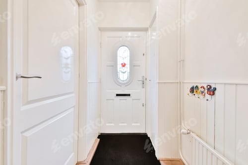 Preview: Modern entrance part of the house with a wooden door