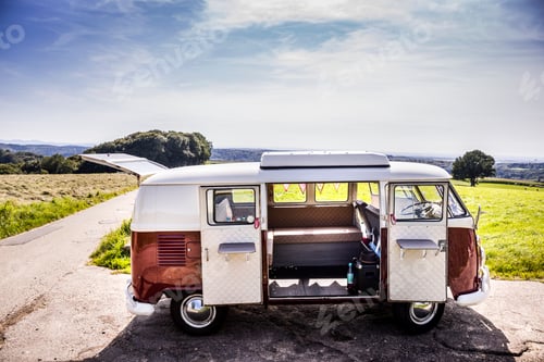 Preview: Van parked in rural landscape