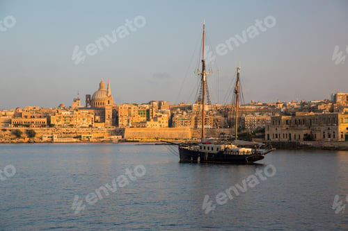 Preview: Fishing boat on water, Valletta, Malta