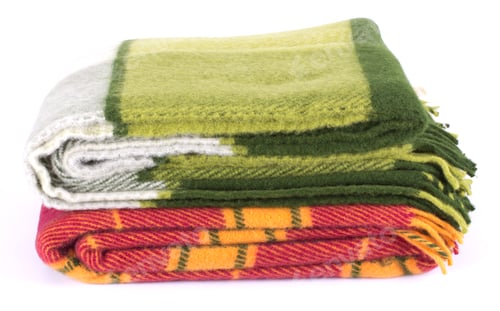 Preview: Soft and warm folded wool plaid with fringe