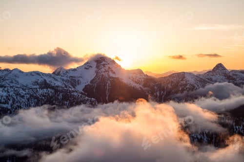 Preview: Aerial Mountain Landscape. Canadian Nature Background
