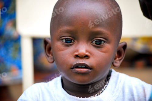 Preview: Portrait of a cute Little african boy - eyes portrait cute adorable
