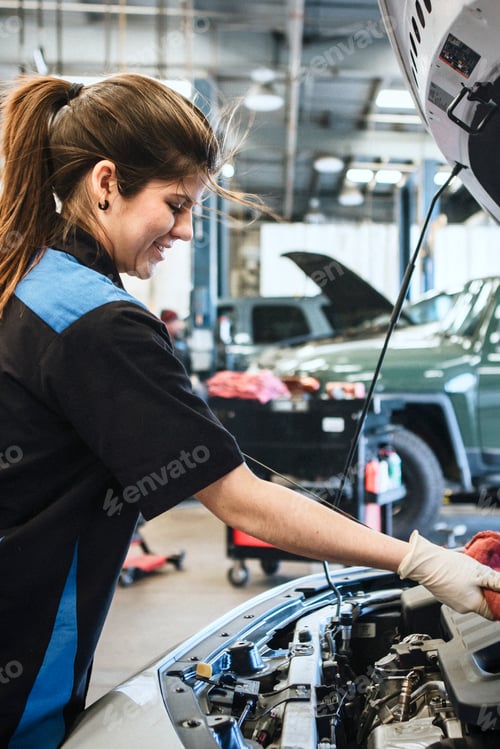 Preview: Female car mechanic
