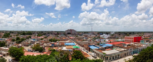 Preview: Aerial view of a small Cuban Town, Ciego de Avila