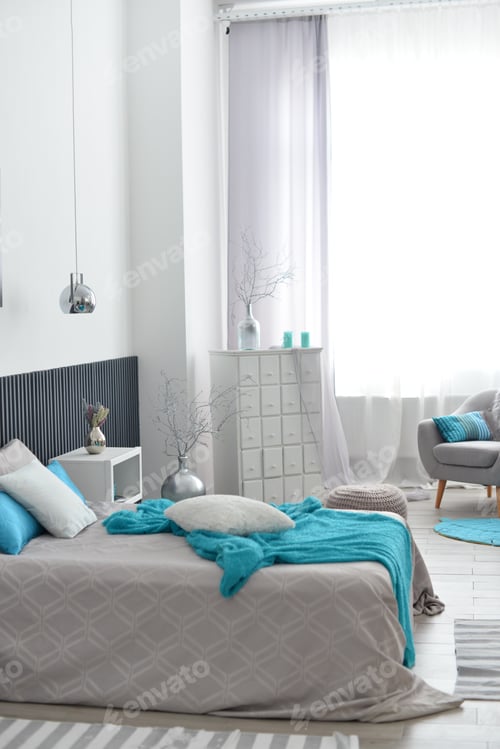 Preview: Modern Bedroom with Stylish Furniture and Decor