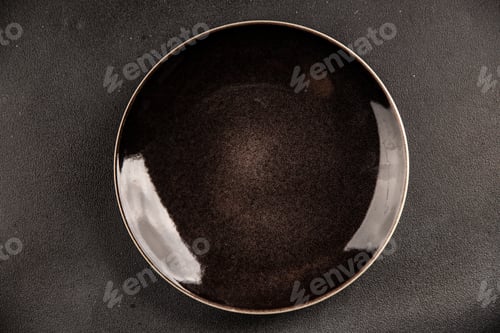 Preview: Plate black tableware empty dinnerware ready to serve dishes ready to serve dishes dinnerware