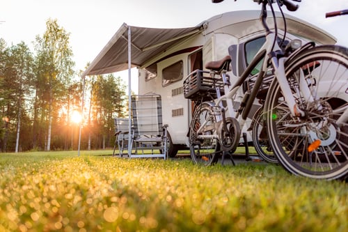Preview: Family vacation travel RV, holiday trip in motorhome, Caravan car Vacation.