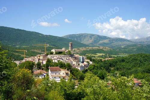 Preview: Landscape of Valle Peligna, Abruzzo, view of Goriano Sicoli