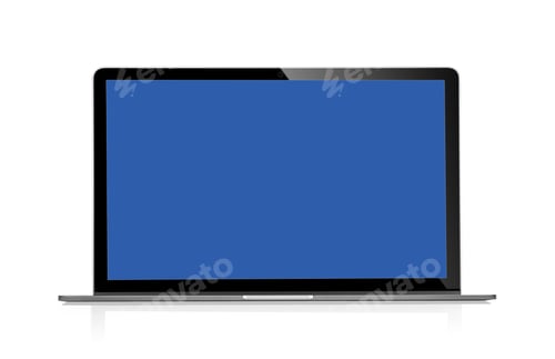 Preview: laptop with empty space on white background