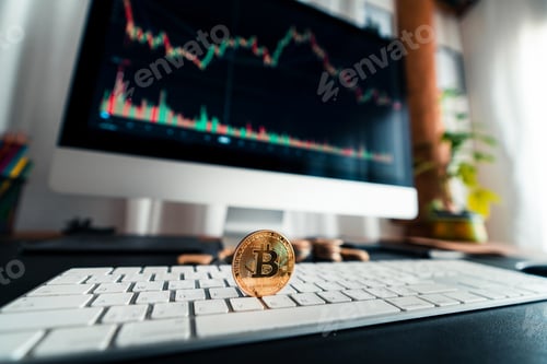 Preview: Crypto coins and graphs in the computer screen
