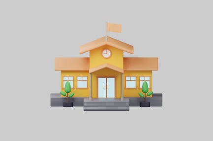 Preview: Yellow Residence Adorned with a Proud Flag