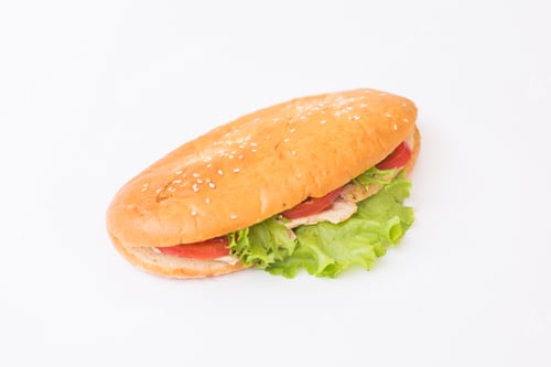 Preview: sandwich, sandwich on a white plate. Food delivery