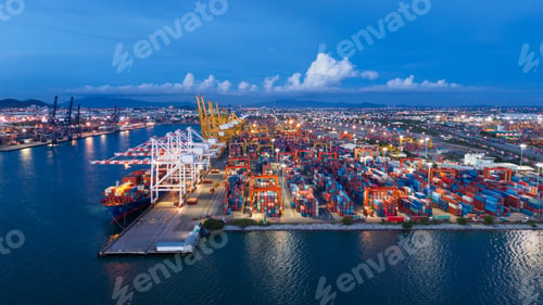 Preview: Shipyard Cargo Container Sea Port Freight forwarding service logistics and transportation.