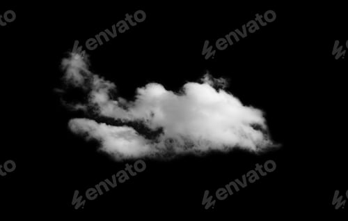 Preview: Cloud isolated on black background,Climate white cloudy summer sky,Flying abstract smoke or steam