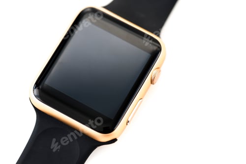 Preview: Closeup of mockup smartwatch isolated on whtie background