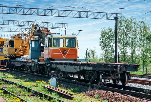 Preview: Train with special track equipment at repairs
