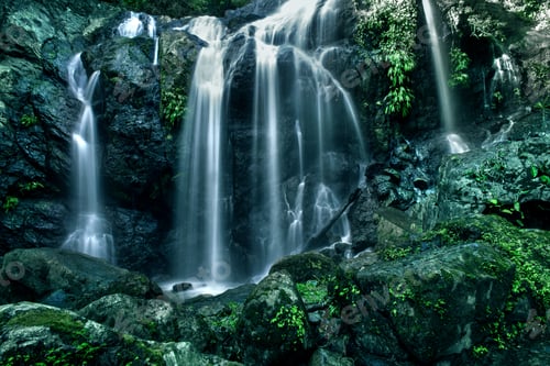 Preview: Mesmerizing view of a beautiful waterfall in Caribbean Island Tobago, Trinidad